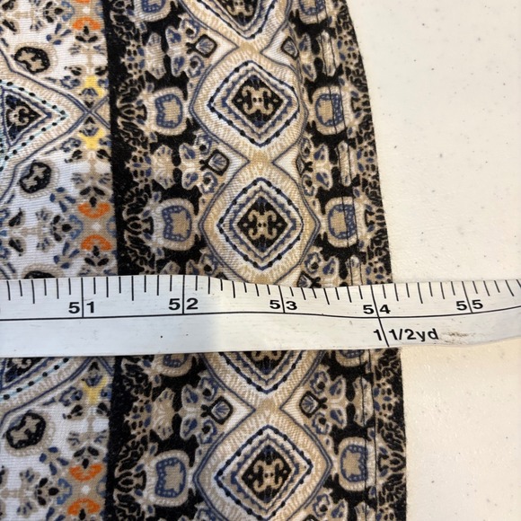 J. Jill Sleeveless Maxi Dress Large Blue Tan Paisley Medallion V-Neck Stretch - Picture 6 of 9